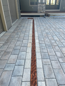 Decorative cast iron trench grates with Locust leaf pattern