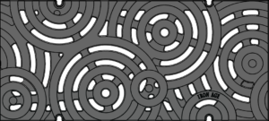 Line drawing of trench drain grate in Oblio pattern