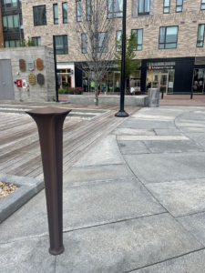 Decorative cast aluminum bollard with powder coat finish