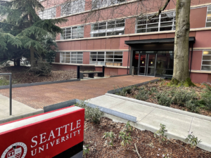 Pedestrian bridge at Seattle University constructed from Rain cast iron grate panels