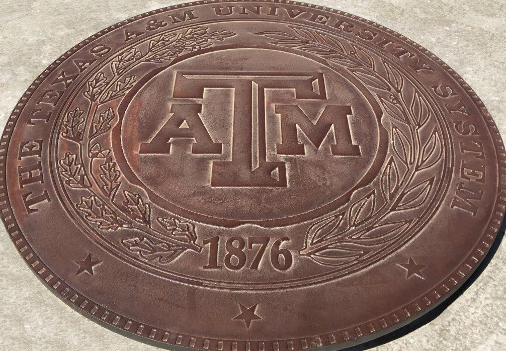 Texas Sign Plaque made of raw cast iron metal