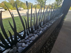 Laser cut steel grass panels