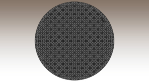 Decorative manhole cover in Interlaken pattern