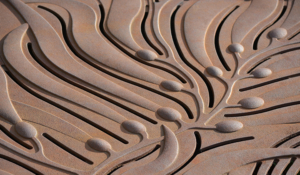 Cast iron grate in decorative Kelp pattern by Iron Age Designs.