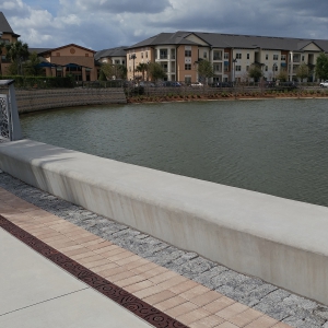 Project: Center Lake Park, Oviedo, FL Design: Dix.Hite + Partners Oblio 5" x 20" Heel Proof Trench Grate, cast iron with Baked-On-Oil Finish