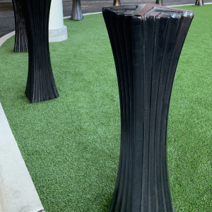 Decorative cast aluminum bollard with black powder coat finish