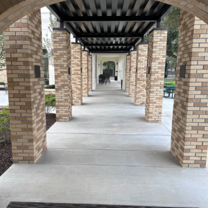 Decorative cast iron trench grate in Rain pattern